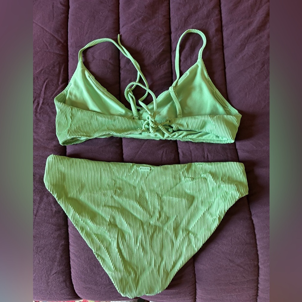 Roxy Green Ribbed Bikini Set - Picture 2 of 3